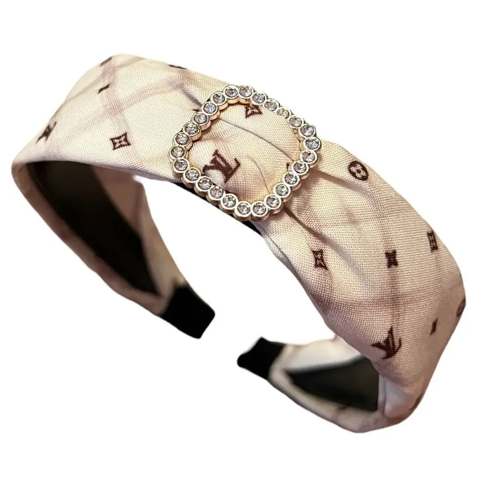 💎2/$30💎 Designer Inspired Upcycled Cream Gold Crystal Buckle Headband